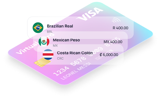 Card graphic for global contractor payments